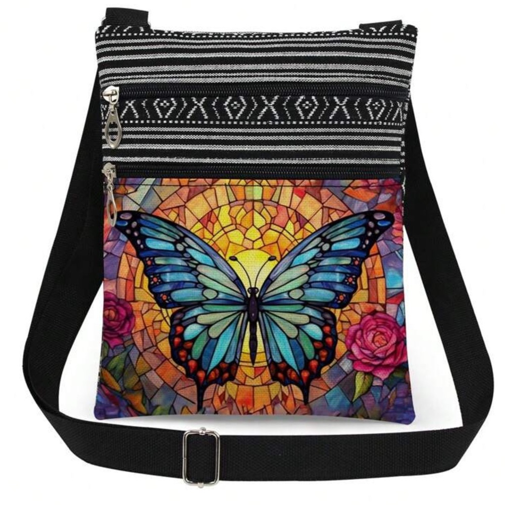 🦋Vibrantly Colorful Graphic Butterfly Crossbody Bag! - Picture 4 of 4